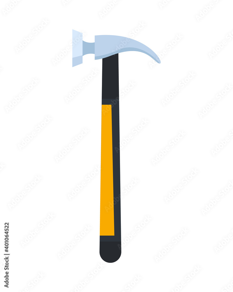 Builder instrument. Equipment for repair. Handyman tool. Tool supplies for house repair builder on white background. Flat vector design concept of wooden hammer Builder instrument. Equipment for repair. Handyman tool. Tool supplies for house repair builder on white background. Flat vector design concept of wooden hammer