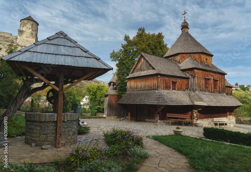 Old ancient wooden church in Kamianets-Podilskyi