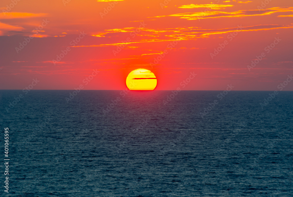 Sunset at Mediterranean sea, Sicily island, Italy Sunset at Mediterranean sea, Sicily island, Italy