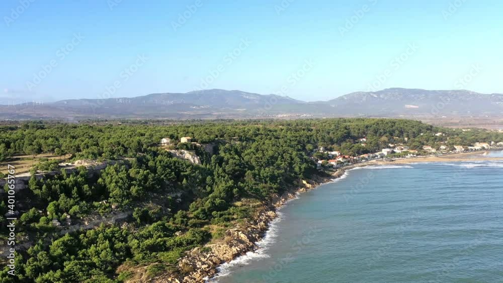 Survol des plages de Port-Leucate et La Franqui dans l'Aude