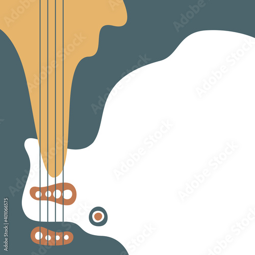 Abstract music banner with bass guitar concept.