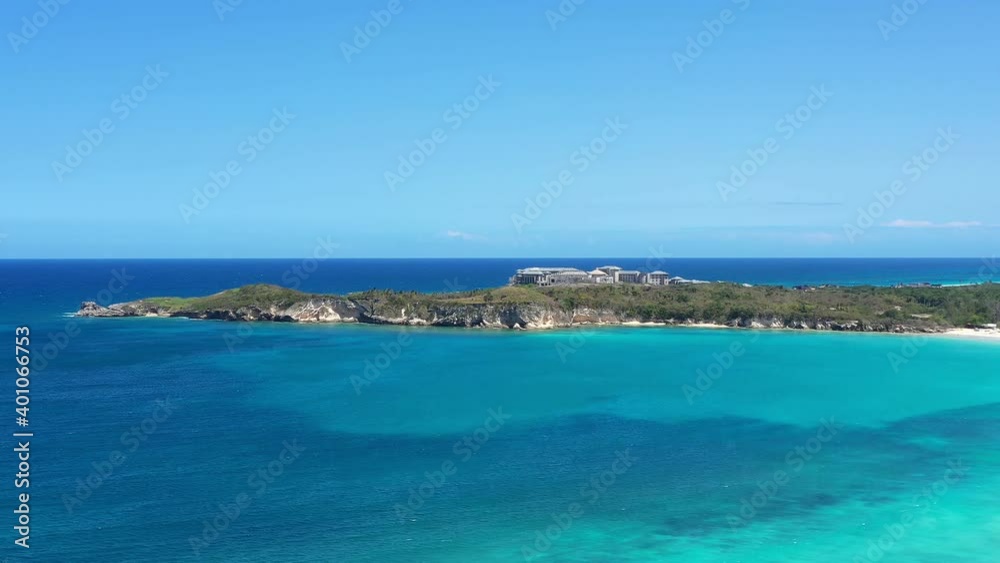 Macao beach with mountains aerial view from drone. Travel destination. Summer vacation. Dominican Republic Macao beach with mountains aerial view from drone. Travel destination. Summer vacation. Dominican Republic