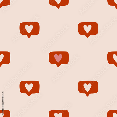 Seamless vector pattern with like heart shapes. Romantic vintage background for Valentine’s Day and holidays. Love and romance symbol. Background for print, wrapping paper and fabric