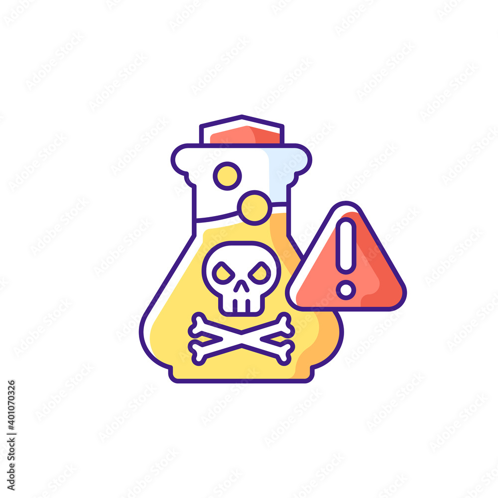 Chemical poisoning RGB color icon Chemical poisoning RGB color icon