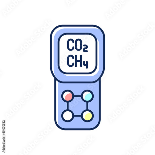 Gas detector RGB color icon