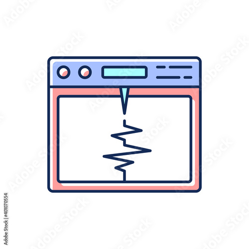 Seismograph RGB color icon