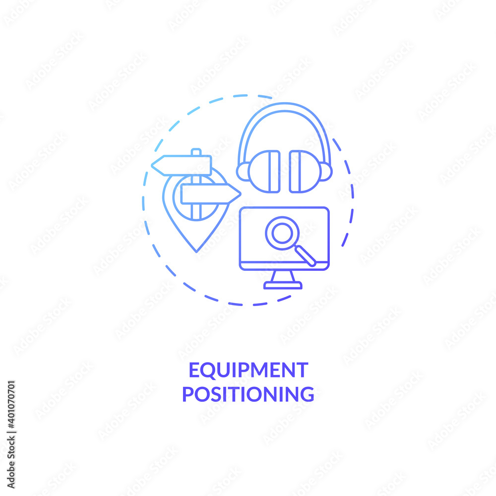 Equipment positioning concept icon Equipment positioning concept icon