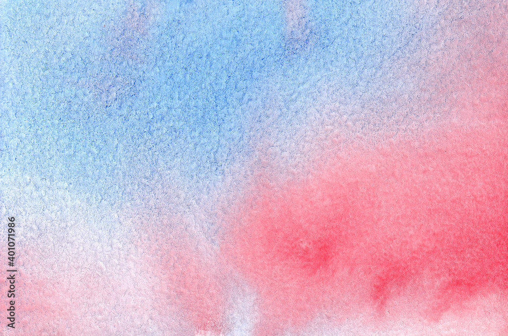 Abstract hand drawn watercolor background. Blue and red watercolored background. Abstract hand drawn watercolor background. Blue and red watercolored background.