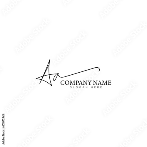 AA A A initial handwriting logo template. signature logo concept. Hand drawn Calligraphy lettering illustration.