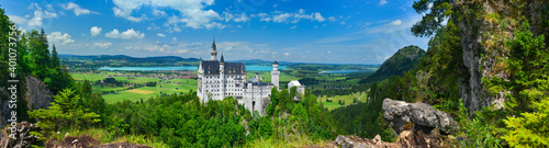 Panorama of Neuschwanstein castle, Germany