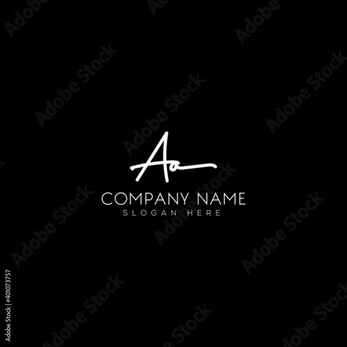 AA or A A initial handwriting logo template. signature logo concept. Hand-drawn Calligraphy lettering illustration. © rs_studios