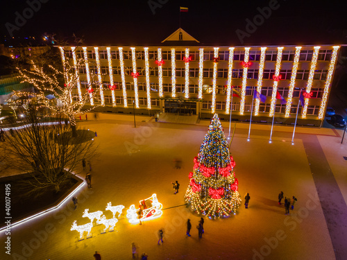 Christmas town in Sirvintos, Lithuania photo