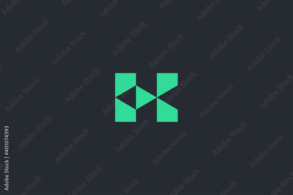 Fototapeta premium Minimal Modern Abstract Letter H Dark Background Logo Template