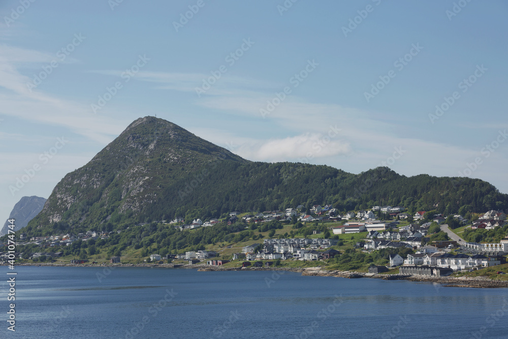 Beautiful view of Alesund, port town on the west coast of Norway, at the entrance to the Geirangerfjord