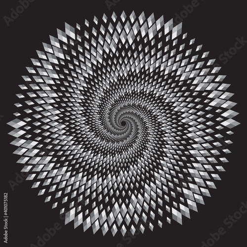 Dotted Halftone Vector Spiral Pattern or Texture