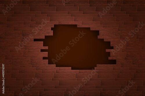 Fototapeta Naklejka Na Ścianę i Meble -  Crashed brick wall