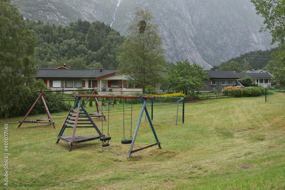 The village of Eidfjord in Norway is a major cruise ship port of call. It is situated at the end of the Eid Fjord, an inner branch of the large Hardangerfjorden The village of Eidfjord in Norway is a major cruise ship port of call. It is situated at the end of the Eid Fjord, an inner branch of the large Hardangerfjorden
