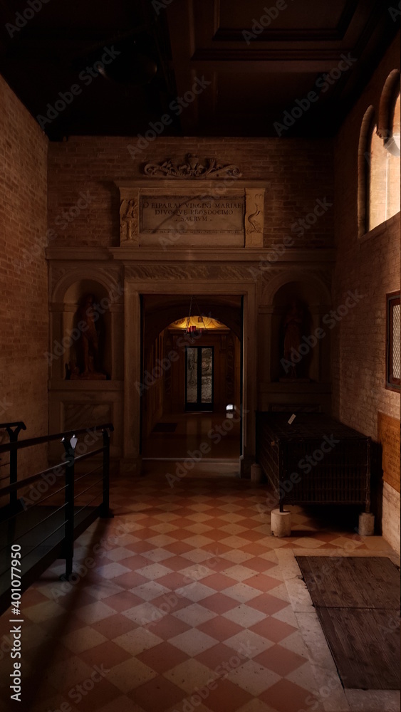 PADUA, ITALY - View of the interior baroque of the Abbey of Santa Giustina (