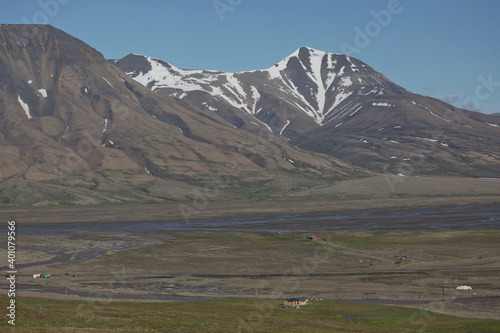 Beautiful nature and landscape near Longyearbyen  Spitsbergen  in Norway