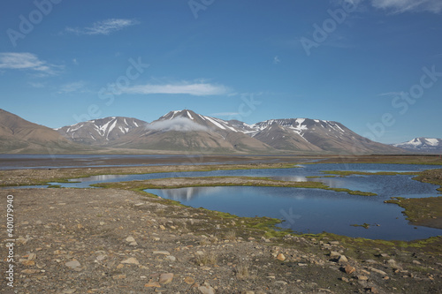 Beautiful nature and landscape near Longyearbyen, Spitsbergen in Norway