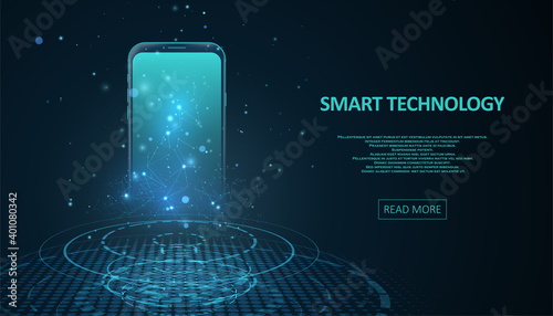 Smartphone with digital screen hologram