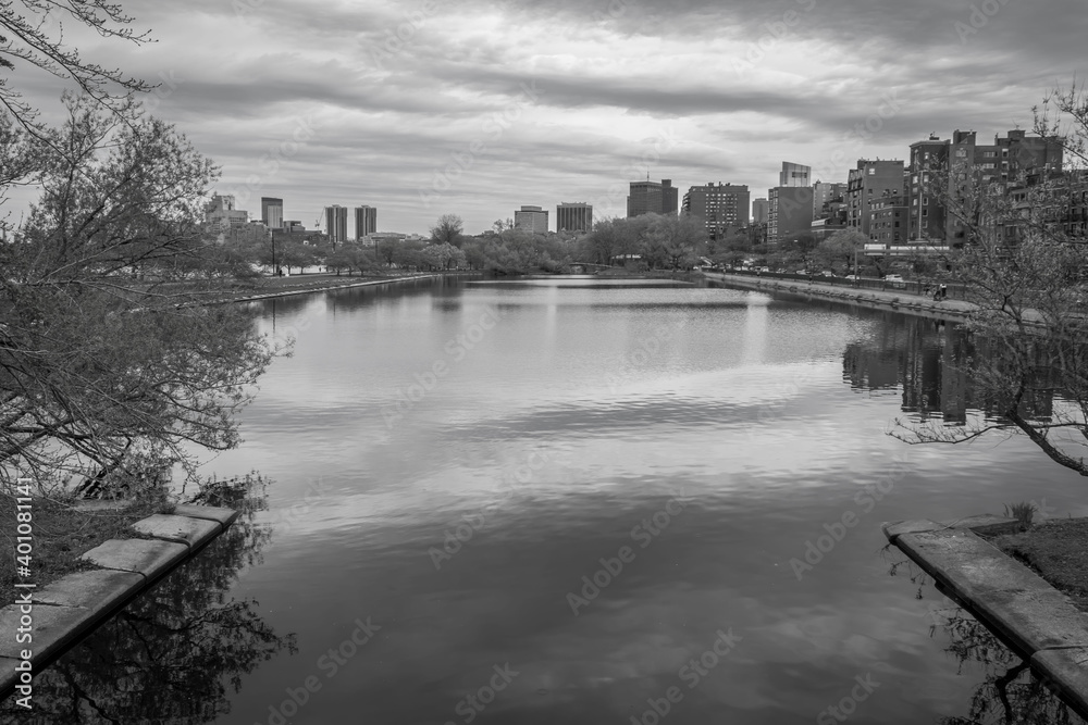 The esplanade along the Charles River in Boston