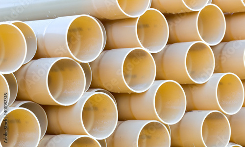 close up of some yellow pipes