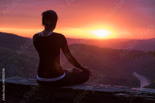 Yoga Practice in Nature Sunrise