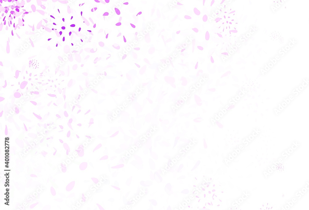 Light Purple vector doodle template with leaves. Light Purple vector doodle template with leaves.