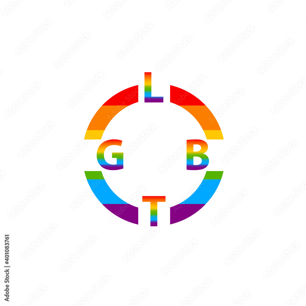 Emblem in rainbow color LGBT symbol of love. Vector illustration. Emblem in rainbow color LGBT symbol of love. Vector illustration.