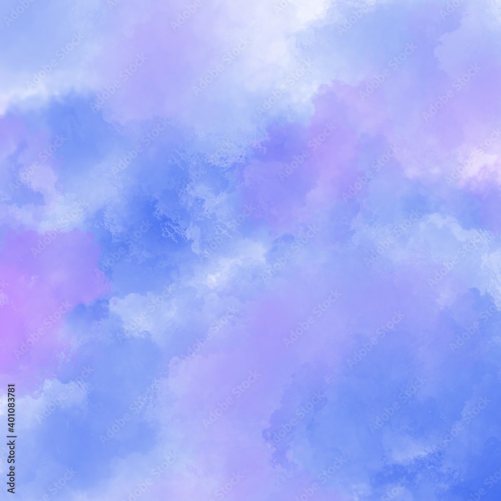Background texture purple woman fashion illustration. Abstract backgrounds heaven blue color. Looks like sky. Hand drawn gradient card for wallpaper, print, poster, post card. Texture air design