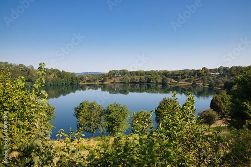 View over the Weinfelder Maar in the Eifel in Germany