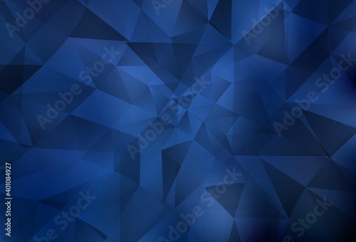 Dark BLUE vector polygon abstract backdrop.