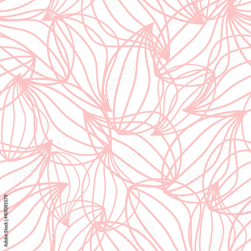 Seamless pattern with geometric waves. Endless stylish texture. Pink lines