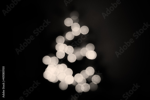 Christmas Tree Bokeh - Sepia