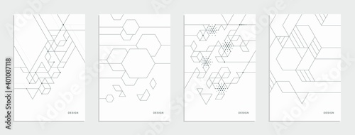 Abstract geometric company brochure. Corporate identity flyer. Vector set business presentation.
