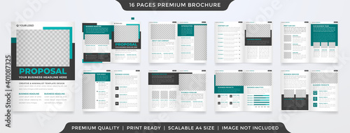 minimalist business bifold brochure template with modern layout and simple style use for business proposal and annual report 