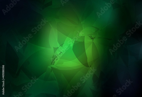 Dark Green vector pattern with random polygonals.