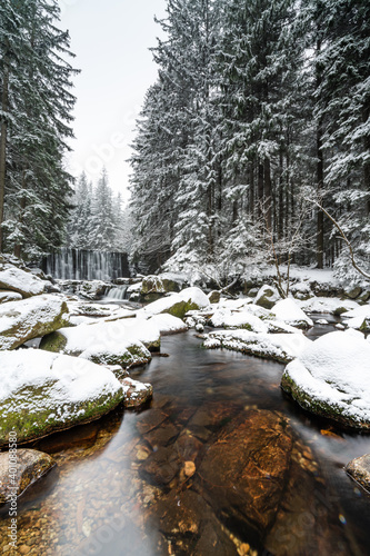 A wild waterfall in Karpacz