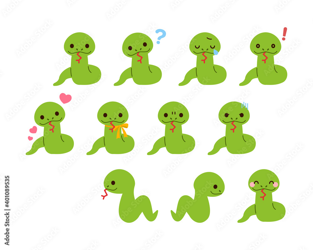 Obraz premium 蛇イラスト素材 : Snake illustration material