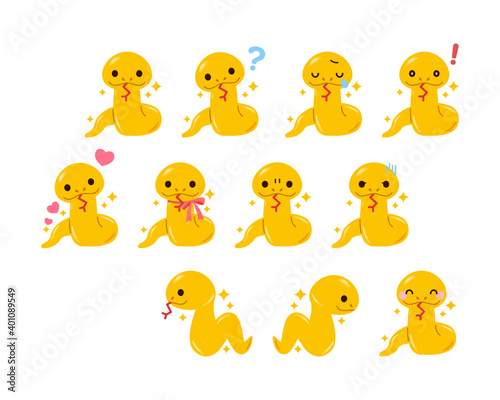 金蛇イラスト素材 : Gold snake illustration material