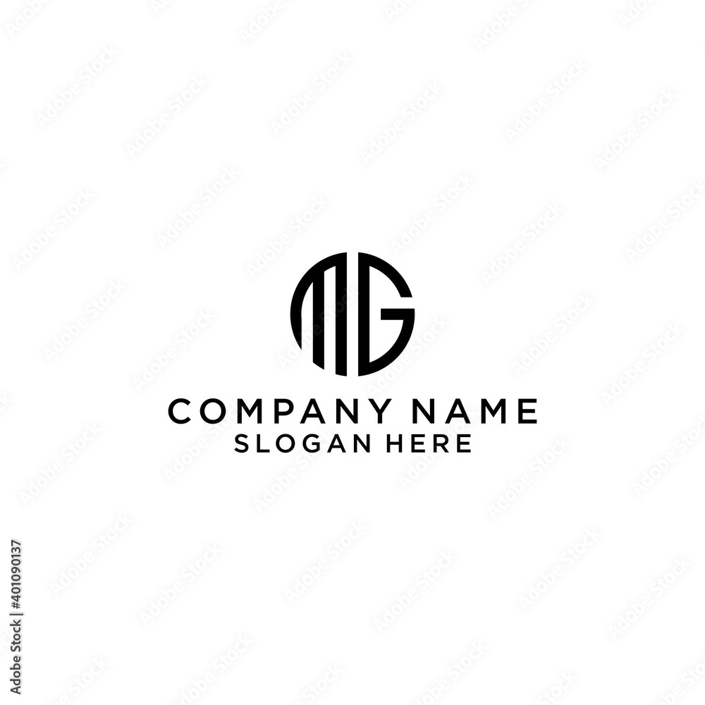 MG monogram logo design vector