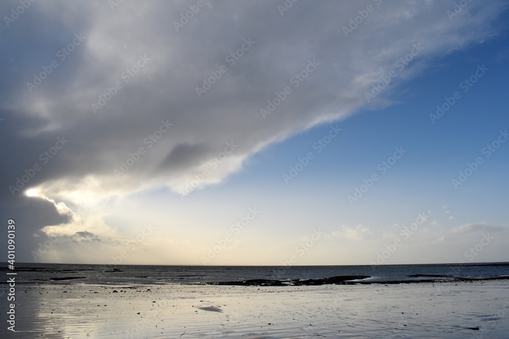 clouds over the sea in Normandy 