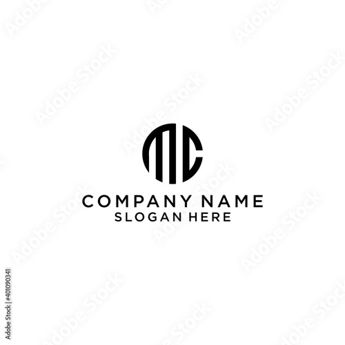 MC monogram logo design vector