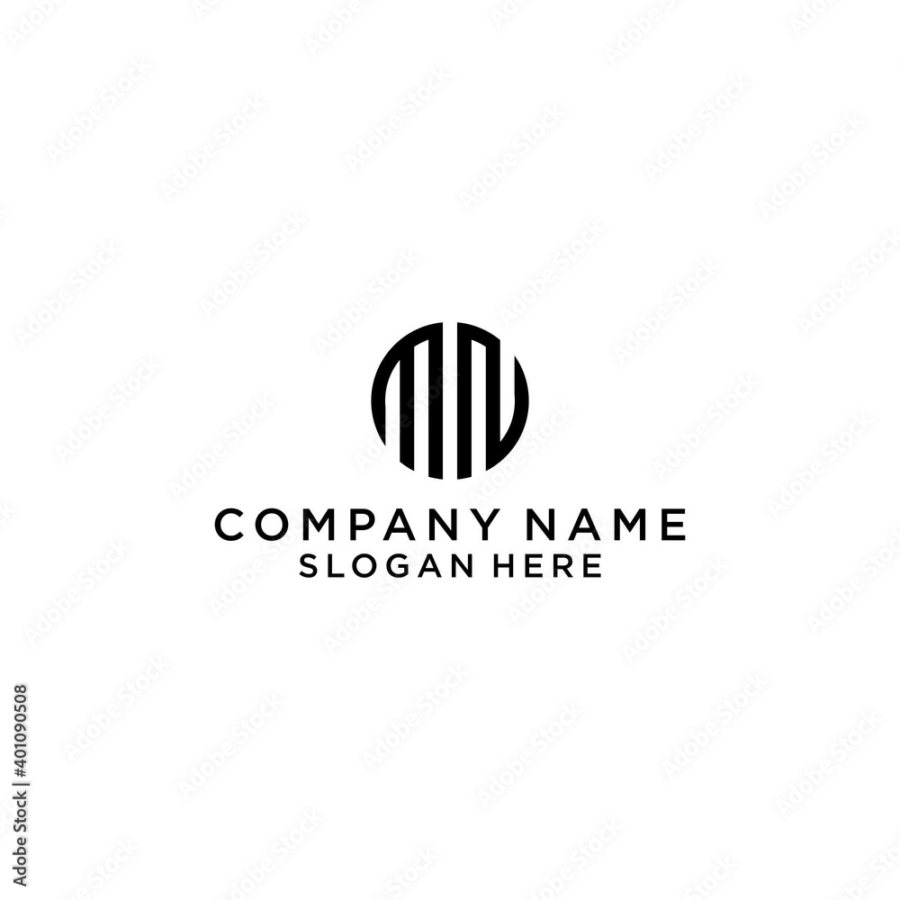 MN monogram logo design vector