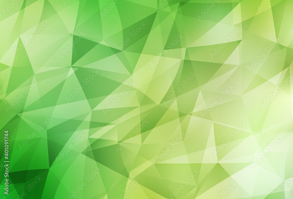 Light Green, Yellow vector polygonal template.