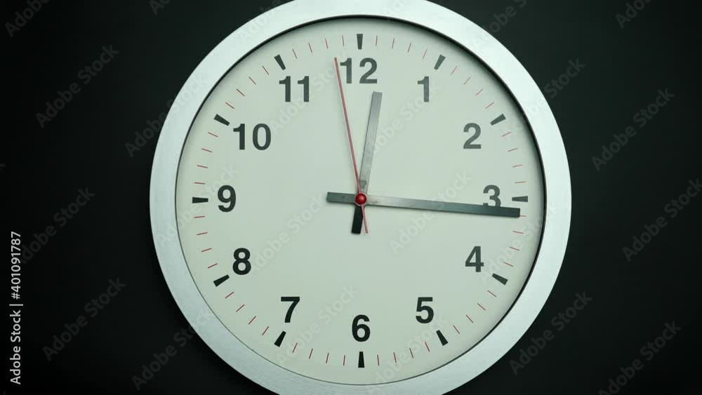 Close up clock isolated on black background, Showtime 12.16 am or pm, Red second hand minute Walk, Time concept. Close up clock isolated on black background, Showtime 12.16 am or pm, Red second hand minute Walk, Time concept.