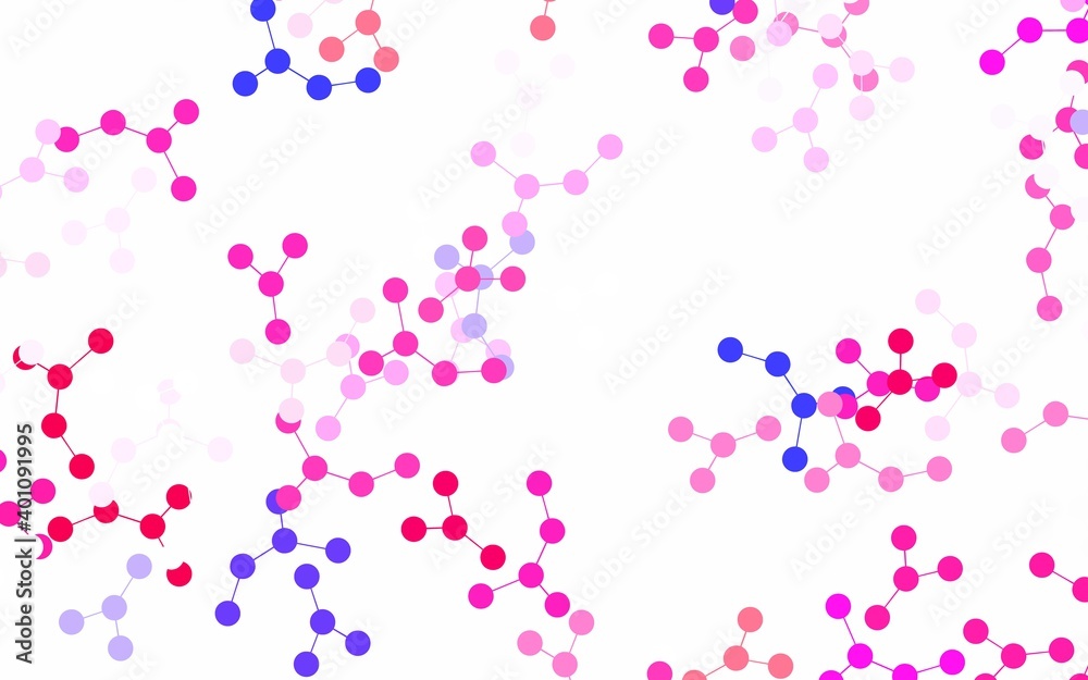 Light Purple, Pink vector pattern with artificial intelligence network.