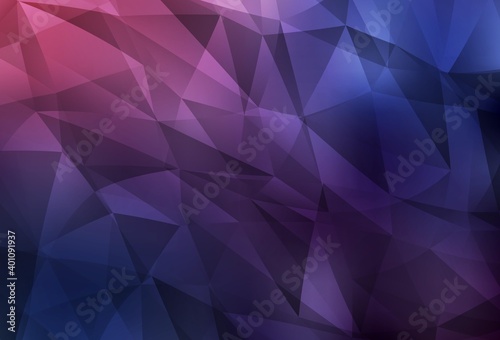 Dark Purple vector gradient triangles texture.