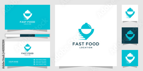 Fast food delivery location logo